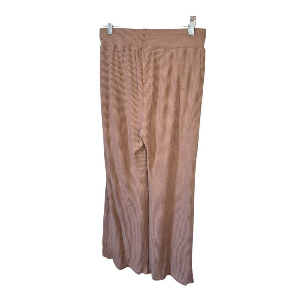 FAHERTY Roscoe Legend Rib Wide Leg Pants Sz Small Loungewear Cozy Light Brownie - Picture 8 of 12